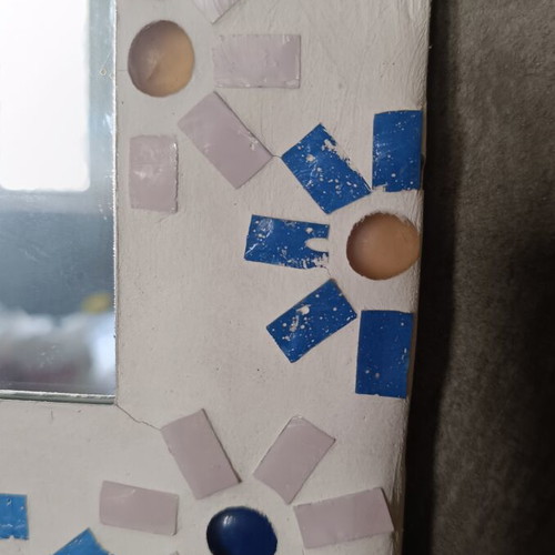 Handmade mirror with mosaic frame 50×35 cm, like new