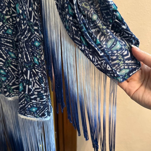 Lynne cardigan with fringes kimono style, size up to XL