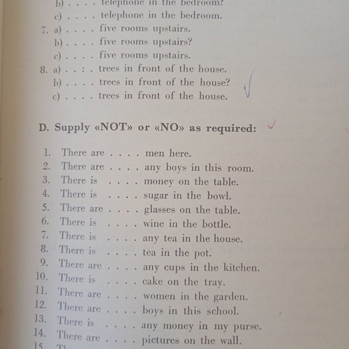 Exercises for Practice in English Book 1 used