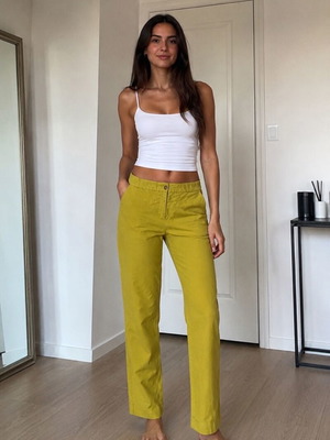 Zara yellow pants large like new