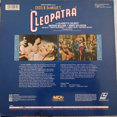 LaserDisc Cleopatra 1934 like new, drama