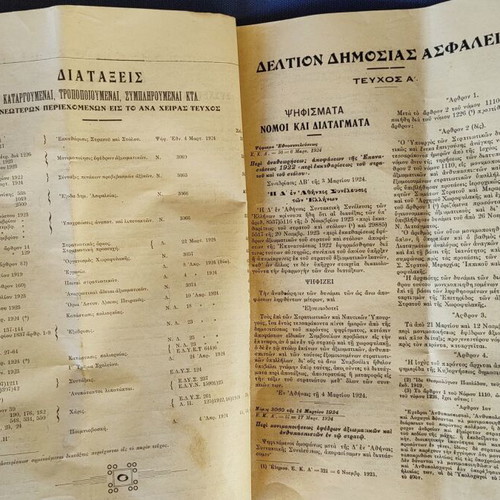 Deltio Dimosias Asfaleias monthly magazine, 1924 issue 2