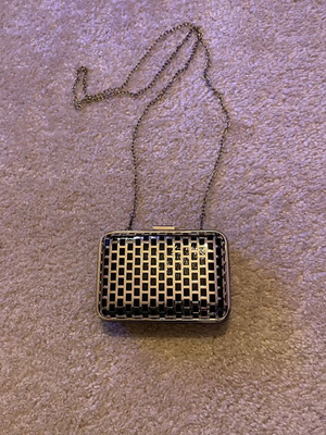 clutch bag black gold