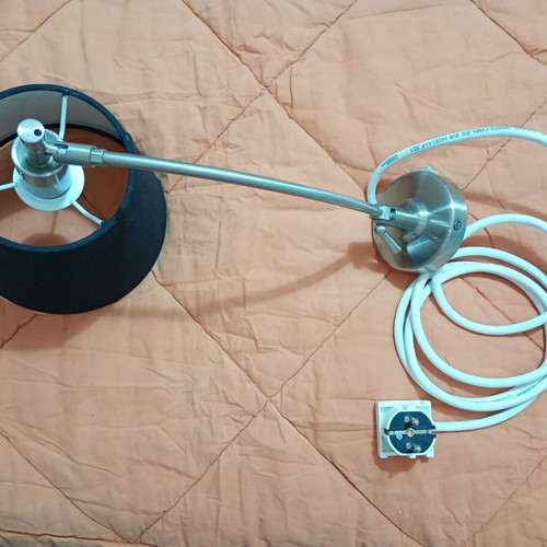Wall light set like new, 2 pieces with black fabric shades