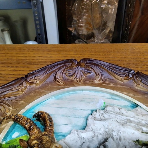 Decorative embossed wall plate with ibex motif like new