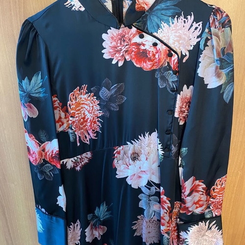 Zara mid-length dress new, black multicolor