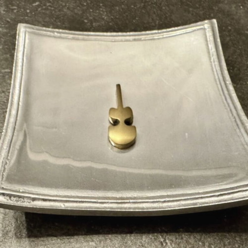 Decorative tray with violin like new, silver and gold