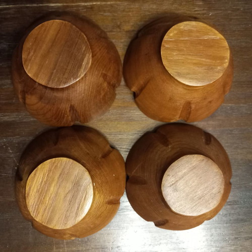 Wooden bowls set of 4 used with minor marks