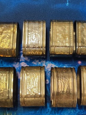 Vintage metal napkin rings, pack of 8, like new