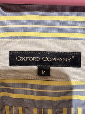 Ριγέ πουκάμισο Oxford Company Medium σαν καινούργιο, μπλε λευκό κίτρινο