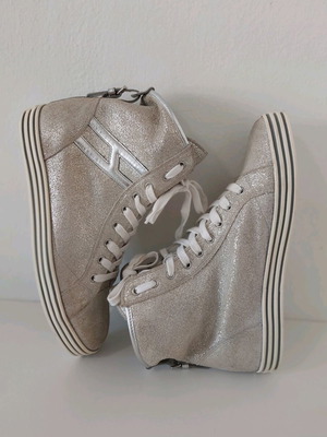Hogan Rebel women's leather sneakers like new, size 41, grey silver