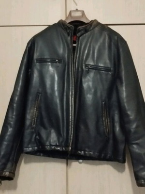 Biker leather jacket brown like new, size L