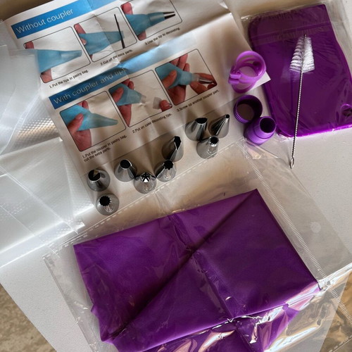 Silicone Cream and Filling Piping Set like new, purple
