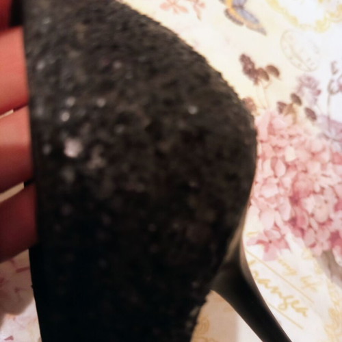 Symbol black heels used with glitter, size 40