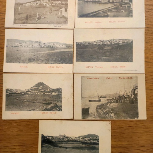 Milos postcards used, set of 7 pieces 1917-1918