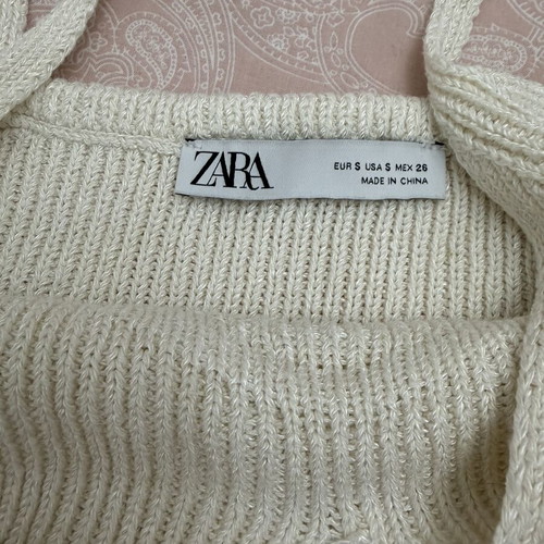 Knit crop top Zara size S beige like new