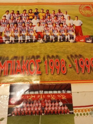 Olympiacos poster and football photo 1999 and 2006 like new