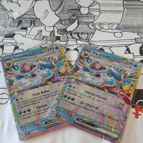 Glaceon ex Pokemon cards new, English & Japanese versions, pack of 2