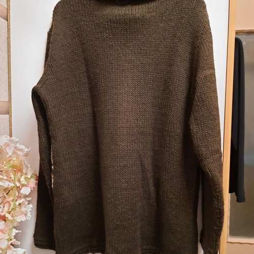 Woolnet women's sweater with collar like new, beige and brown