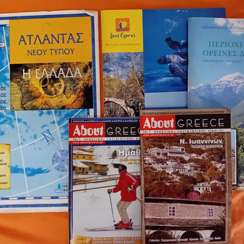 Maps and travel guides used, complete set