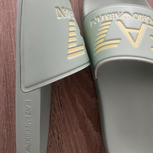 Emporio Armani 7 slides, mint and yellow