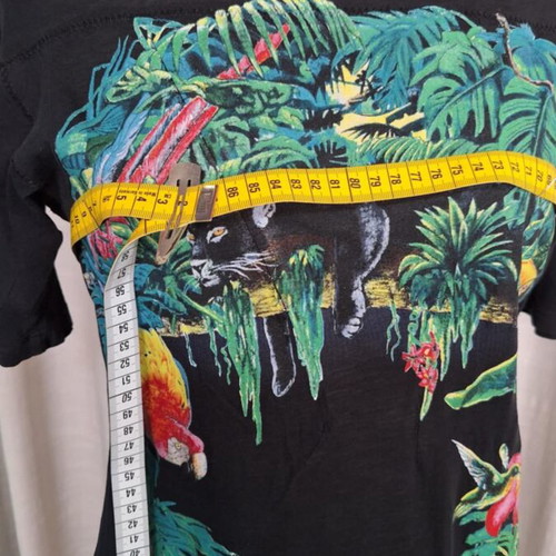 Balenciaga blouse refurbished with jungle print, size M