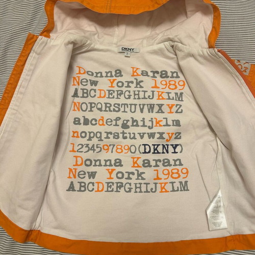 DKNY kids jacket orange like new for 2-3 years old