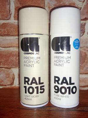Spray paint set white matte and light beige new