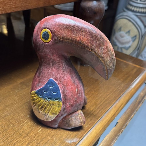 Wooden Tukan bird used, 20 cm