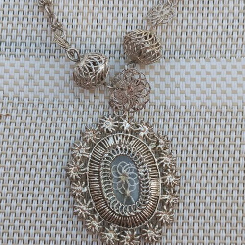 Collectible antique tambourine jewelry handmade silver from Philippines