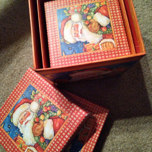 Christmas boxes used, set of 3 pieces