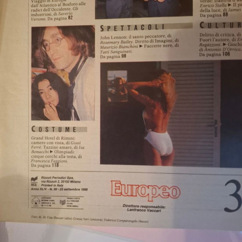 Europeo Italian Magazine like new, issue 39, 1988