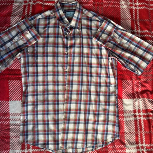 Martelli Roma Shirt Multi-Color Check Medium Like New Slim Fit