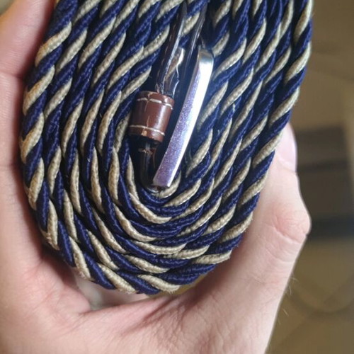 Canvas belt used, adjustable size, navy blue and white