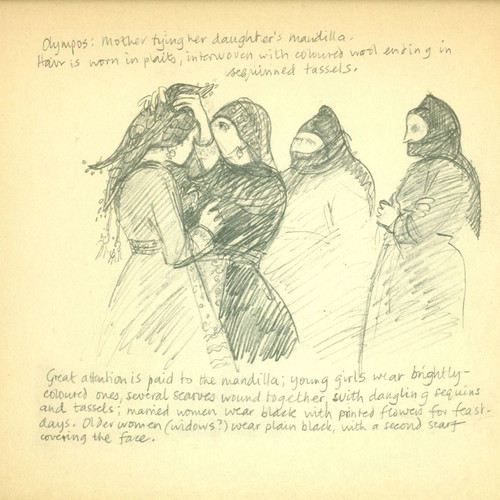 Women of Karpathos book used, sketches and impressions by Jill Bonnet