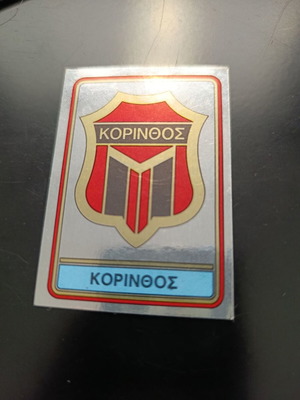 Panini Football 82 Sticker #157 Korinthos badge