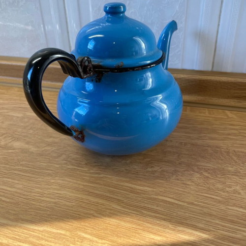 Vintage enamel teapot from Poland used