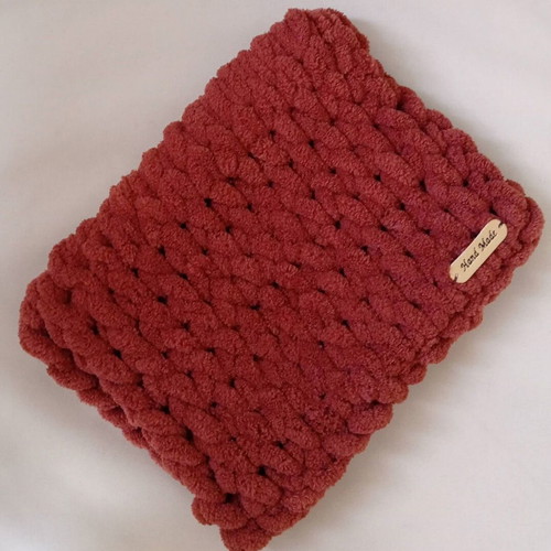 Handmade Puffy Alize Cosmetic Bag in Brick Color made to order