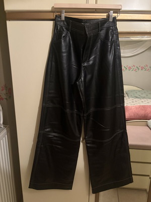 Zara leather-look pants like new, size S 36 8, black