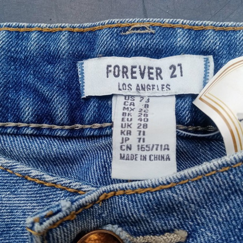 Forever 21 mini denim shorts, blue, size L
