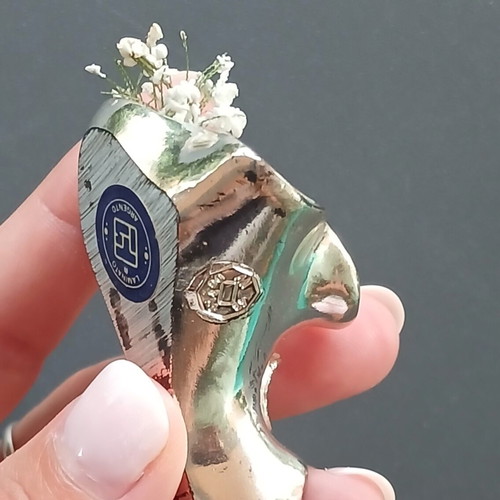 Silver-plated miniature romantic bouquet