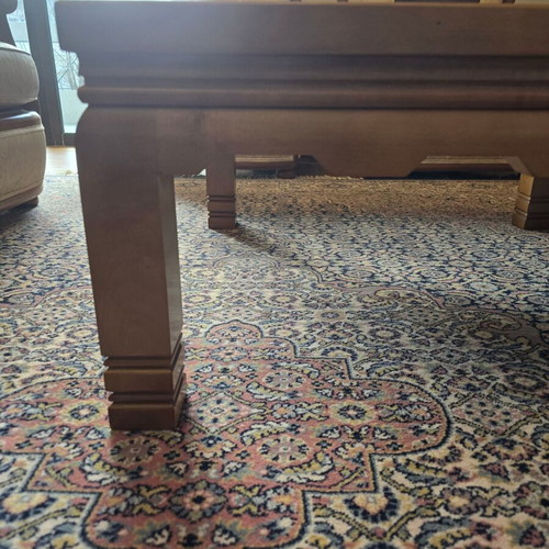 Solid Walnut Coffee Table with Glass Like New