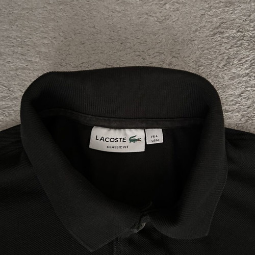 Lacoste cotton polo shirt black size M