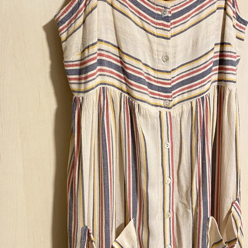 Zara Boho Maxi Dress striped, like new, cotton linen, size M