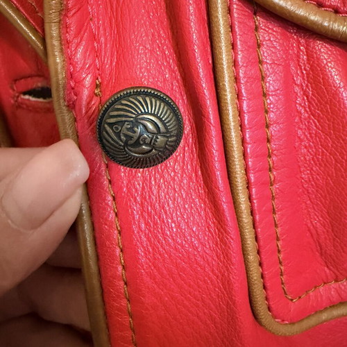 Just Cavalli women's leather jacket coral color like new size 40 IT (S)