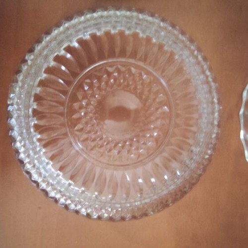 Set of 6 vintage pressed glass dessert plates 1950s-60s
