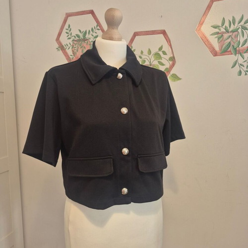 H&M Jacket like new with gold buttons, shirt style, black, size S