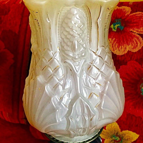 Antique 17th Century Carved Oil Lamp like new, thick crystal, gilded details