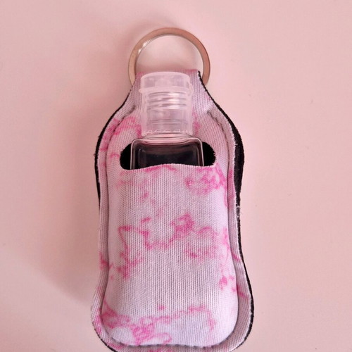 Keychain hand sanitizer holder white-pink unused
