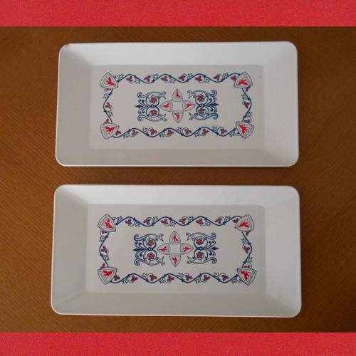 Old PetroGaz promotional serving trays used, set of 2